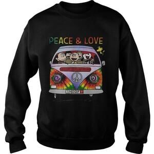 The Peanuts Hippie Driver Peace And Love Shirt